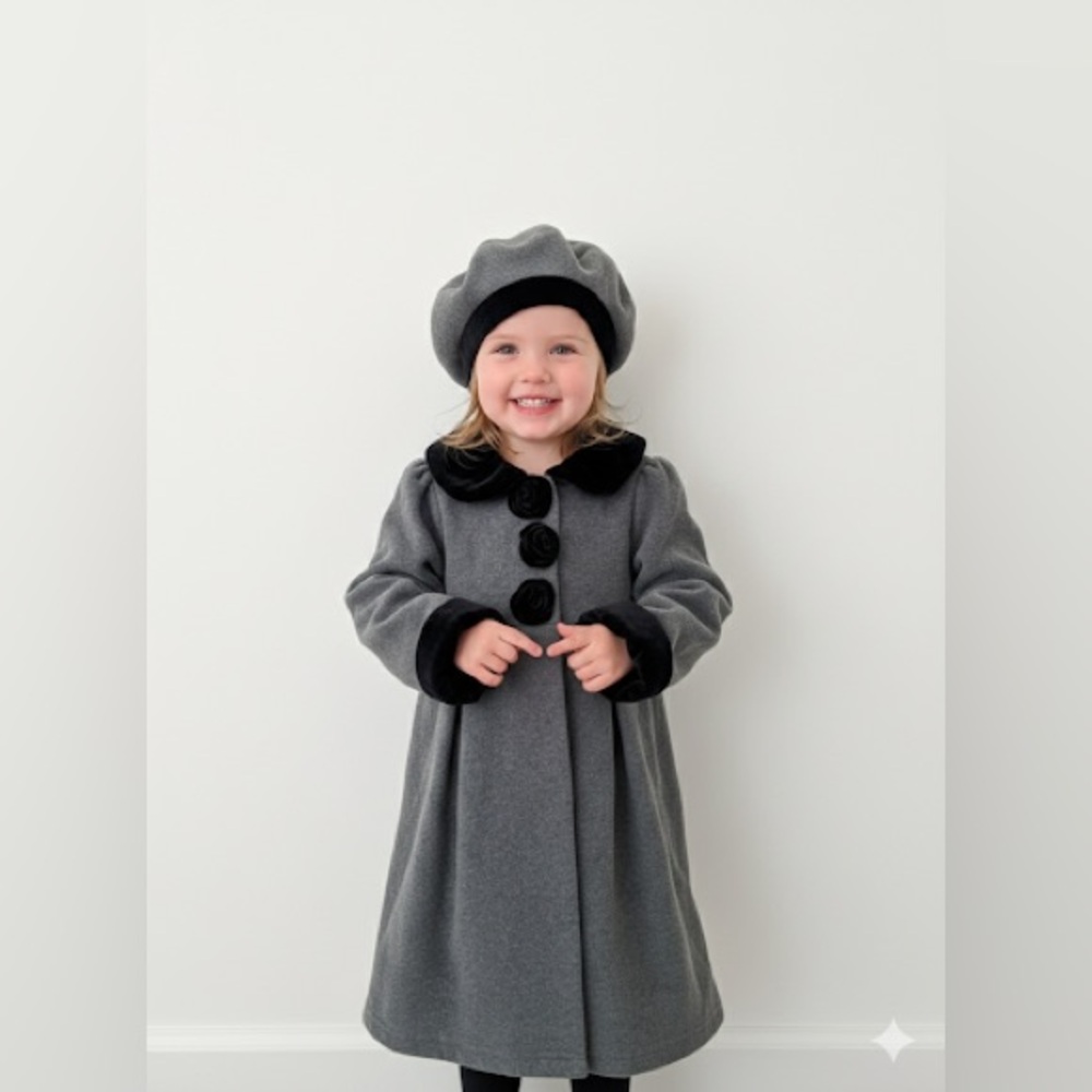 Good Lad Gray and Black Kids Coat with Hat